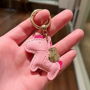 Handmade Colorido Bonito Pônei Animal Charme Keychains Personalizado Presente Promocional PU Couro Cavalo Keychain para As Mulheres Bolsa Bolsa - Product Image 6