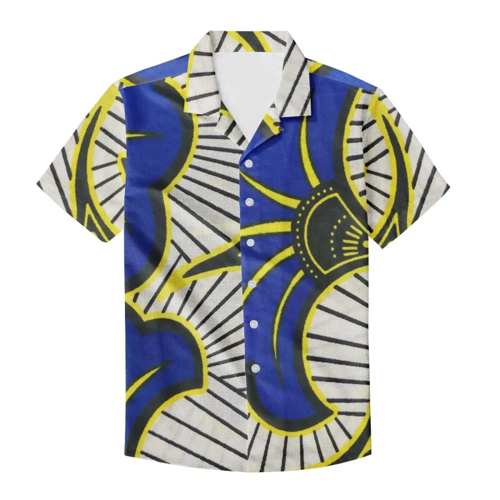 Camisa hawaiana con estampado de Ankara para hombre, ropa africana de gran tamaño, informal, de playa, personalizada, de verano