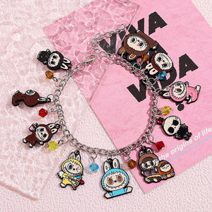 Cartoon Anime Vivid <b>Charm</b> Bracelet Fashionable Zinc Alloy Pendant <b>Bangle</b> Accessory Trendy Gift Idea For Daily Wear - Product Image 3