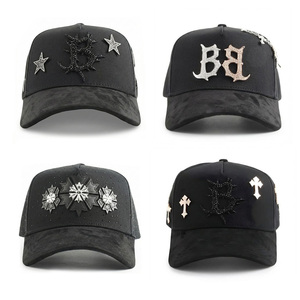 Casquettes de baseball Gorras <span class=keywords><strong>B</strong></span> CROSS Beard Hats, nouveau style Barbas, style sportif, coton, 5 panneaux, avec visière incurvée chromée et broderie - Product Image 2