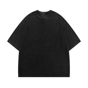 เสื้อยืดแขนสั้นสำหรับผู้ชายเสื้อยืดสตรีทแวร์ทรงหลวมลายการ์ตูนแมวซักแล้ว - Product Image 5