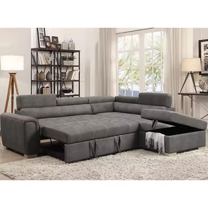 Divano Letto Frank Furniture Best Seller di Grandi Dimensioni in Tessuto per Soggiorno Estraibile con Pouf Contenitore Pieghevole Articolo di Punta per la Casa - Product Image 6