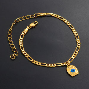 Gelang kaki Nefertiti dengan pohon kelapa dan simbol Yoga kuno terinspirasi Mesir rantai kaki perhiasan tembaga dari MO Cahrms #22206 - Product Image 5