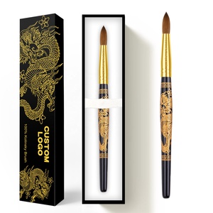 Cọ vẽ móng acrylic cao cấp cán gỗ rồng 100% lông chồn Kolinsky, cọ vẽ móng nghệ thuật acrylic, cọ móng Kolinsky # 16/18/20 - Product Image 1