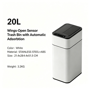 ELPHECO <strong>20L</strong> Smart Sensor Trash <strong>Bin</strong> with Trash Bag Auto-Placing Function, 430 Stainless Steel Touchless Waste <strong>Bin</strong> - Product Image 2