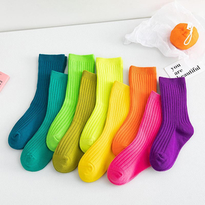 Rắn Màu Thời Trang Dệt Kim Chải Kỹ Cotton Trẻ Em Vớ Slouch Trẻ Em Trẻ Chàng Trai Cô Gái Crew Gân Bé Vớ Bộ - Product Image 2