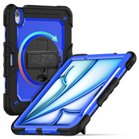 Housse de tablette multifonctionnelle rotative à 360 degrés à 3 couches avec fente pour stylo avec étui pour tablette à bandoulière pour ipad Air 11 2024