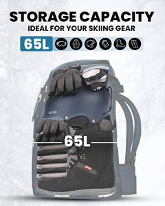 Free sample Large Capacity <b>Waterproof</b> Backpack <b>for</b> Skiing Featuring Polyester Lining and Zipper Closure Ski <b>Boots</b> Travel Luggage - Product Image 2