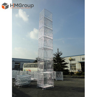 Conteneur de stockage en fil métallique pour bouteilles PET préformées, en acier doux, soudé, pliable et empilable, personnalisé pour entrepôt