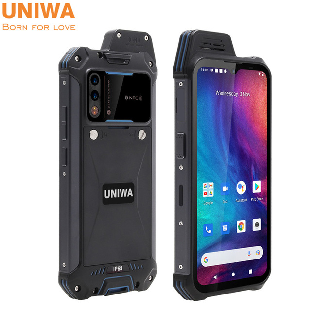 Custom UNIWA W888 Rugged Phone IP68 Waterproof Android 11 Rugged PhoneNFC 6.3 Inch 24MP/2MP Rear Double Cameras Atex Smartphone