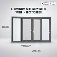 Fenêtre coulissante en aluminium à rupture de pont thermique avec verre isolant, fenêtre coulissante horizontale pour hôtel, appartement, projet de construction