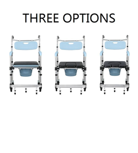 Nouvelle arrivée, chaise de toilette pliante réglable moderne MK avec roulettes, capacité de 136 kg, 59x24x75 cm - Product Image 5