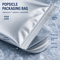 Sacs à sucettes glacées scellés au dos en aluminium, personnalisables avec logo, en plastique de qualité alimentaire, pour emballage de crème glacée et aliments surgelés – Vente chaude