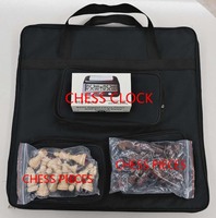 Sac de jeu d'échecs en bois de toile de haute qualité avec intérieur rembourré pour emballer des pièces d'échecs en bois, planche, horloge, livre