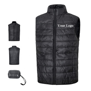 Mens Vest Cotton Polyester Men's Winter Jacket Sleeveless <strong>Lightweight</strong> Stand Collar Puffer <strong>Gilet</strong> With Pockets Zipper Vest - Product Image 1