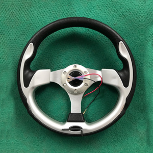 Volant de course 13 pouces 320 mm en PU, 3 branches, noir, argent, rouge, bleu, or, usage général - Product Image 1