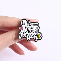 Épingle en émail « Le temps de Dieu est parfait », citation chrétienne espagnole, verset biblique, broche, badge de revers, bijoux, cadeau pour les amis