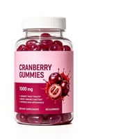 Gummies à la canneberge HBOM 1000 mg Complément alimentaire 60 gummies Saveur canneberge pour adultes