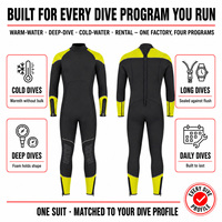 Traje de Buceo Personalizado para Hombre, 5mm, con Cremallera Trasera, Manga Larga, Neopreno, Cremalleras en Tobillos y Muñecas, Costuras Termoselladas