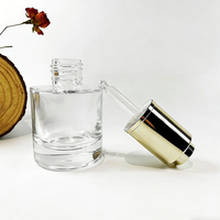 Nouvelle conception de flacons compte-gouttes en verre transparent vides pour soins de la peau cosmétiques, huile essentielle, 50 ml