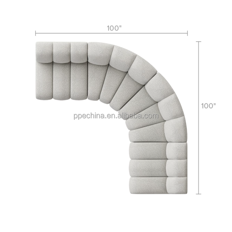 Living Room Modern Design Luxury  Furniture Sofa Home Furniture Curved Large Sectional Fabric Sofa For Home