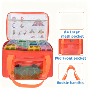 Sac de rangement pour tuiles magnétiques avec panneau en PVC pour <span class=keywords><strong>Magnatiles</strong></span> et pour les voyages & Étui de transport pour blocs magnétiques - Product Image 2