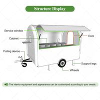 Camion de restauration multifonction personnalisé en fibre de verre, remorque à bubble tea, mini-voiture à pizza, camionnette à glaces, service de bonbons en extérieur, vente de frites