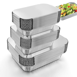 Wholesale Factory Price Eco-Friendly Oven Safe Disposable Aluminum Pan Plastic Lid Food Grade <b>Foil</b> <b>Containers</b> Food Packaging - Product Image 1