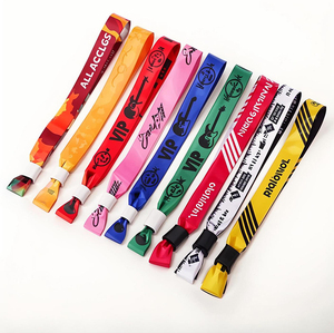Custom Cloth <strong>Wristband</strong> Factory Price <strong>Polyester</strong> Sublimation Cloth Festival Fabric Bracelet <strong>Woven</strong> <strong>Wristband</strong> With Safety Lock - Product Image 1