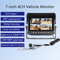 Nouvel écran de voiture sans fil 7 pouces HD 1080P étanche avec DVR intelligent et affichage de tableau de bord pour camion et camping-car