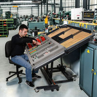 Station de travail ergonomique pour câblage, table d'assemblage de panneaux de commande réglable en hauteur, banc de câblage pour armoire électrique, mobile