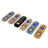 Anneau de dentition anti-étranglement en silicone de qualité bébé, en forme d'ours de dessin animé, avec bouton de télécommande, aide à la dentition, prévient les blocages