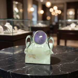 925 Sterling Silver Purple Amethyst Oval Cut Gemstone <b>Ring</b> Classic Style Fashionable Party Wear Bezel Setting Women Unisex - Product Image 2