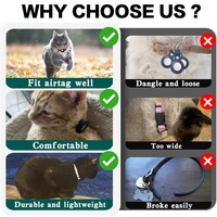 Collier GPS pour chat personnalisé, simple, mignon, sûr, étanche, léger, avec support Airtag amovible, vente en gros