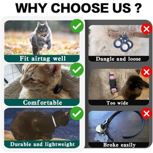 Collier <span class=keywords><strong>GPS</strong></span> pour chat personnalisé, simple, mignon, sûr, étanche, léger, avec support Airtag amovible, vente en gros - Product Image 5