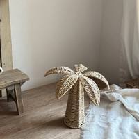 Meilleures ventes : Décoration de table tropicale en fibre naturelle tressée à la main, motif palmier en papier Art Déco, écologique, pour la maison, les fêtes et les anniversaires