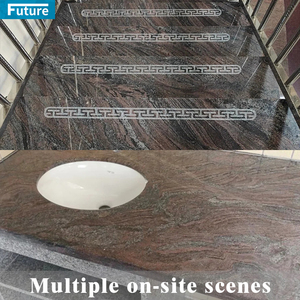 Prix usine allée en pierre naturelle granit violet pile Bond surface flammée bord fendu pavé pavé pavé avec maille - Product Image 3