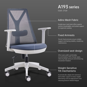 Silla de Oficina de Malla con Base Fija para Proyectos y Conferencias, Silla de Visita con Tela - Product Image 5
