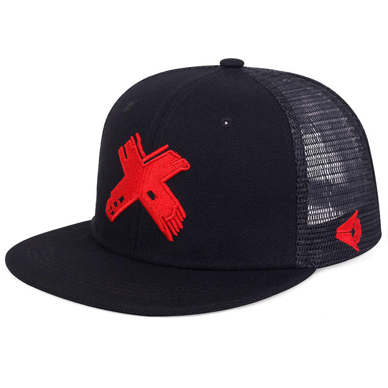 Black red mesh cap