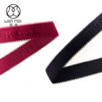 Vente en gros de ruban élastique à logo gaufré, bordure picot, ruban élastique en nylon coloré, bande élastique jacquard pour lingerie et sous-vêtements