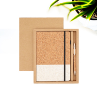 A5 Spiral Planner Binder Notebook Set Custom Logo Printed Manifestation Journal Cork Cloth PU Fabric Hardcover Notebook for Gift