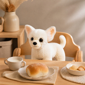 Juguete de Peluche de Cachorro Blanco Realista, Suave, Personalizado OEM, Regalo para Amantes de Mascotas, Niños, Cumpleaños, Colección, Venta al Por Mayor de Fábrica - Product Image 2