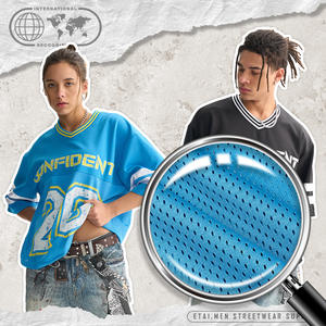 เสื้อยืดตาข่ายผู้ชาย ETAI แขนสั้น ระบายอากาศได้ดี ทรงหลวม ดีไซน์ย้อนยุค - Product Image 1