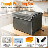 Boîte de levage de pâte extra large 50-130 ° F, Boîte de levage pliable extra-large à 3 côtés chauffants 24H avec fonction minuterie pour la pâte