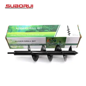 Suborui - Broca espiral para plantador de jardim em aço carbono, broca para plantio de plantas de jardim