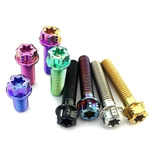 Boulons à tête hexagonale à embase DIN933 en titane sur mesure M6 métriques pour motos, finition anodisée - Product Image 2