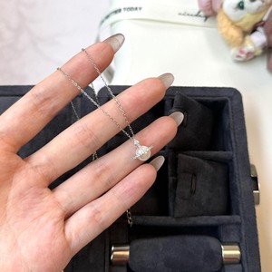 Conjunto de Joyería Romántico de Plata Pura S925 con Doble Diamante de Polen y Flor de Cerezo, Estilo Palacio de Lujo, Collar, Pulsera, Anillo y Perlas - Product Image 1