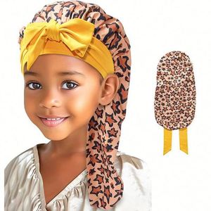 Gorro de Dormir de Seda Satinada para Niñas, Ajustable, para Cabello Rizado y Texturizado, Previene la Rotura y los Enredos - Product Image 1