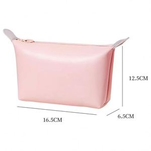 Nueva Bolsa de Cosméticos Impermeable de PU, Bolsa de Aseo, Bolsa de Almacenamiento, Bolsa de Cosméticos de Color Caramelo al por Mayor - Product Image 2
