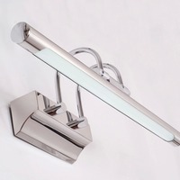 Lampe murale de salle de bain simple et élégante en acier inoxydable avec miroir LED pour la maison et l'hôtel